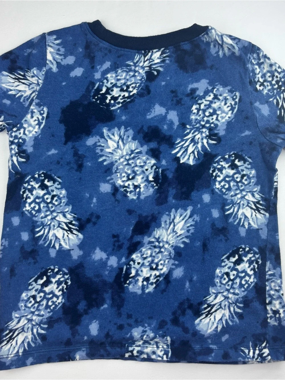 Old Navy Blue Pineapple Print Short Sleeve Tee